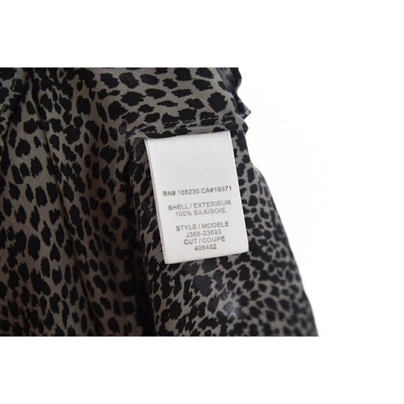 Joie Womens 100% Silk Chiffon Popover Blouse Top Leopard Print Gray Sz XS - Picture 9 of 10